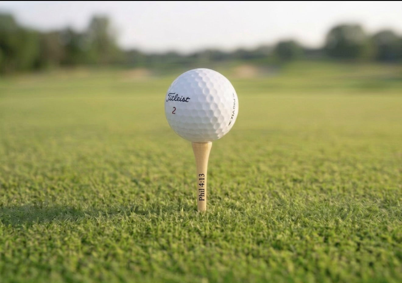 Phil 4:13 & Proverbs 27:17 Golf Tees — 2¾" Bamboo, 50-Count Bag