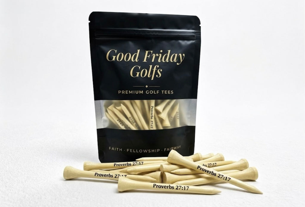 Phil 4:13 & Proverbs 27:17 Golf Tees — 2¾" Bamboo, 50-Count Bag